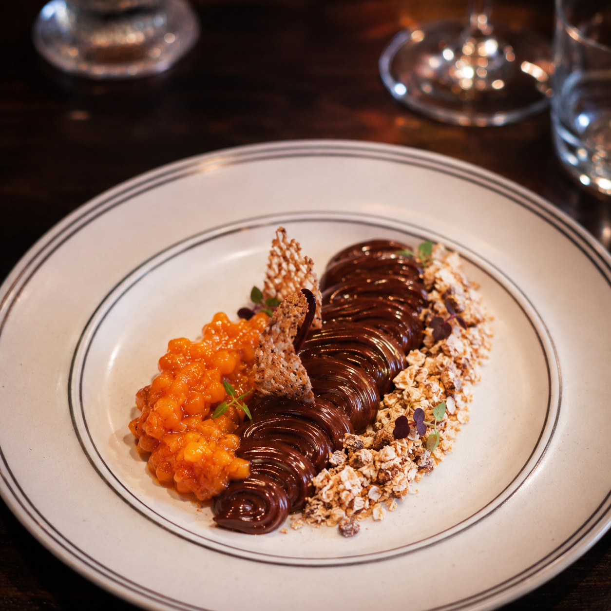 Dark chocolate and miso dessert by Ardor Atelier